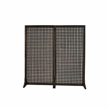 EJOY Solid Wood Privacy Screen Room Divider With Wood Stand, 72'' x 72'' 36x72RoomDivider_CarbonGrey2pc